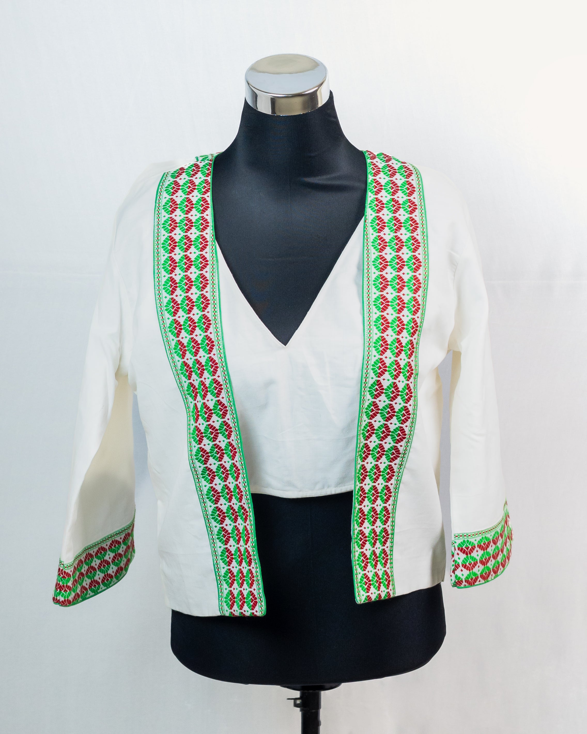 JACKET STYLE BLOUSE WITH TRADITIONAL ASSAMESE MOTIF